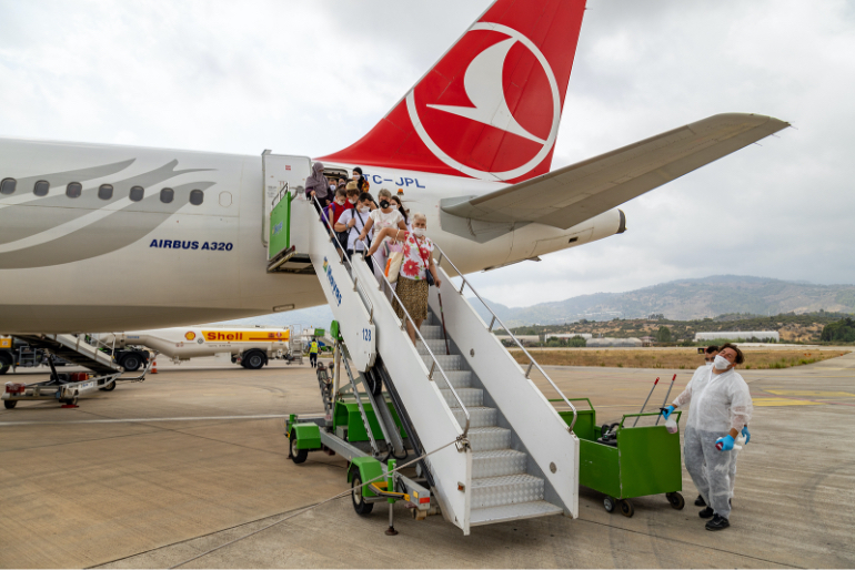 The hygiene measures in Istanbul come into effect as soon as you exit the aircraft